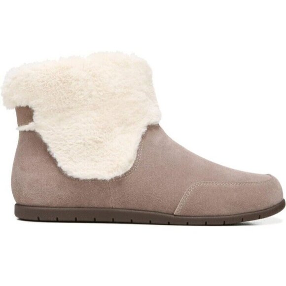 Vionic Maizie Brownie Suede Neoprene Bootie Womens 9 Arch Suppport New - Picture 4 of 7